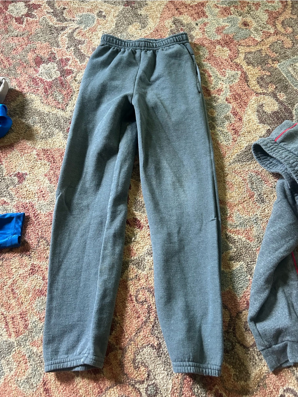 Kids Cozy Elastic-Waist Gray Sweatpants